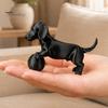 Creative Desk Accessories Mini Dachshund Football Figurine, Matte Black 3D Printed Statue, Statue Modern Style Minimalist Ornament for Home