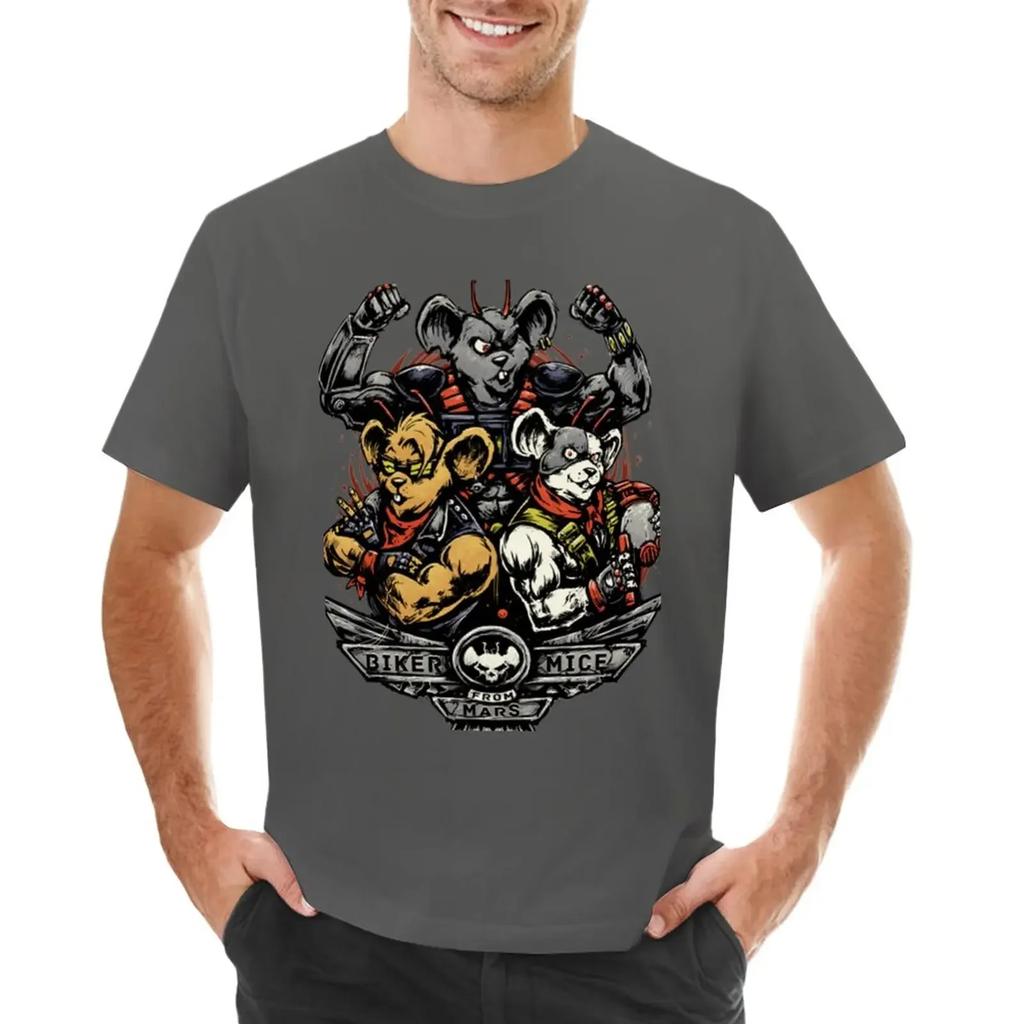T-shirt garçon chemise imprimé animal t-shirts unis drôles pour hommes Biker Mice From Mars hauts vêtements surdimensionnés graphiques dessin animé décontracté