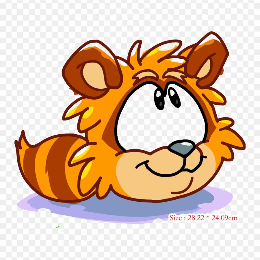 Club Penguin Pumpkin Head Club Penguin Iron on Heat Transfer Printing Vinyl Patches Sticker for Clothes DIY Appliques Washable Patches