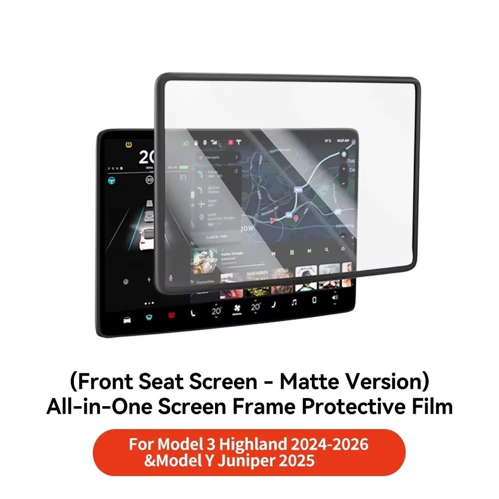 YZ For Tesla Model 3/Y/YL Highland Juniper Center Control screen Tempered Glass Film Protector Matte HD with Border Protection