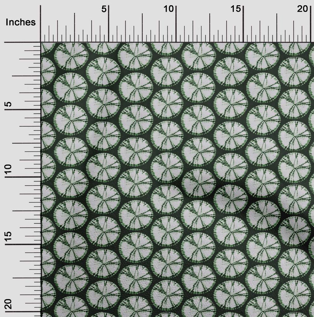 oneOone Cotton Flex Dark Green Fabric Asian Tye & Dye Fabric For Sewing Printed Craft Fabric By The Yard 40 Inch