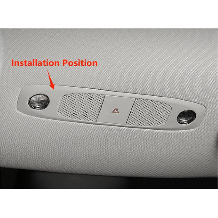 Front&Rear Reading Light Cover Trim For 2018- Tesla Model 3 Black Titanium