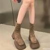 New Spring Autumn Thick soled Height Boosting Retro Short Boots Women's Casual Simple Anti slip Wear resistant Short Boots