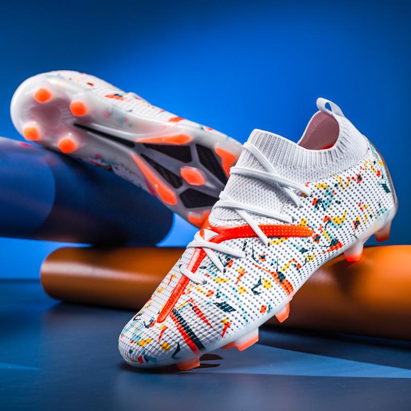 2025 Seamless Cut Competition Indoor and Outdoor Training 2025 New Knitted Fg Long and Short Nails Men's Football Shoes