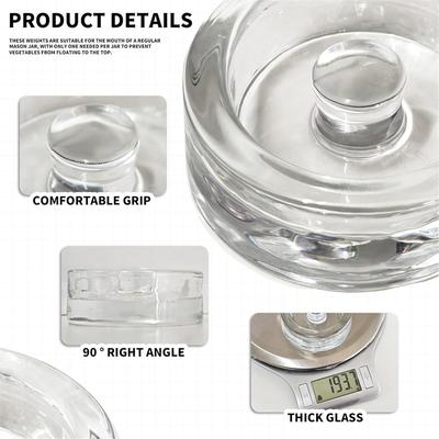 A783P 2PCS Fermentation Weights with Grip Handle for Wide Mouth Jar and Canning Fermenting Pickling Canning Fermenting