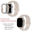 Silicone Strap+Case For Apple Watch Band 44mm 45mm 41mm 40mm Tempered Glass Cover Change to Ultra iWatch Series 9 8 7 SE 6 5 3