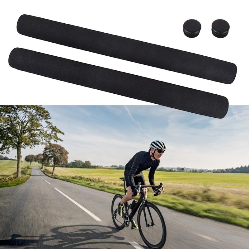 1 Pair Bicycles Handle Locking Cover Bike Grips Shockproof Grips with End Plug