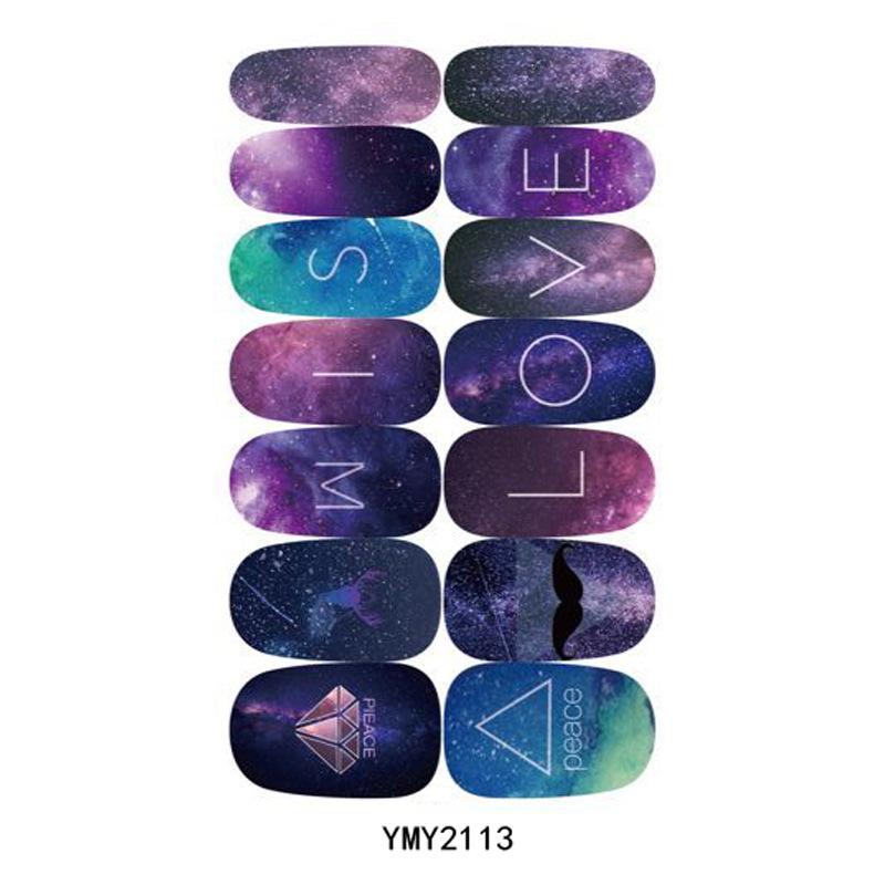 Waterproof Full-Cover Flower Gradient Nail Stickers YMY2109-2114