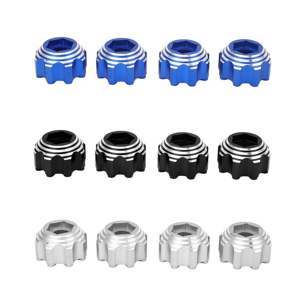 4pcs 8x32 To 17mm Hex Adapters for 8x32 3.8in Wheels Electric Car Truck Option Parts Aluminum Alloy
