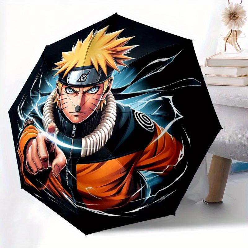 Naruto Lightning Automatic Folding Umbrella - Lightweight, Retractable Design with 8-Rib Durability, Perfect for Outdoor Adventures, Fashion