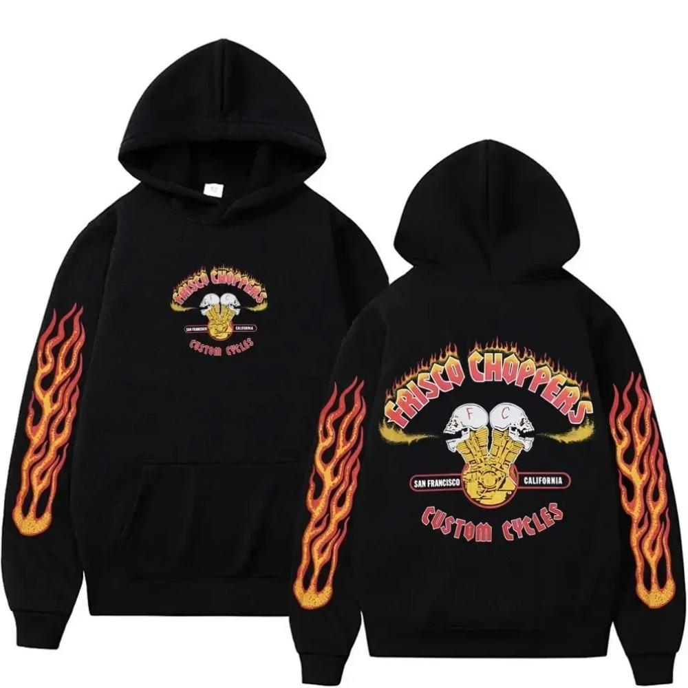 Pattern Hoodie Men's Retro Streetwear Men's Women's Long Sleeved Oversized Sportswear Gothic Hoodie