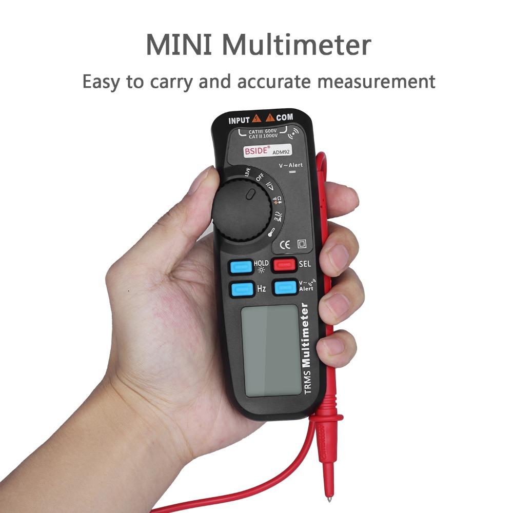 ADM92 Rms Digital  Multimeter Handheld True Auto Range 6000 Counts Trms Tester With Live Wire Check Temp Ncv Hz Ohm Diode