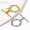 18K Gold Plated Round OT Clasp Connectors,Brass End Beads Toggle Clasps For Jewelry Making DIY Jewellery Findings Accessories