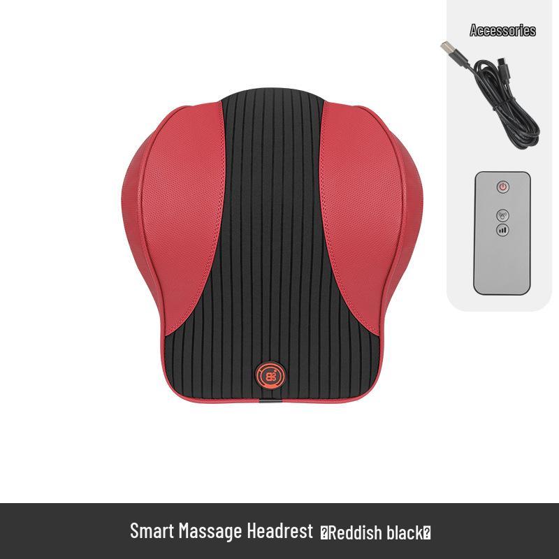 Electric Massage Lumbar Support Pillow - Memory Foam Car Seat Cushion with Remote Control.