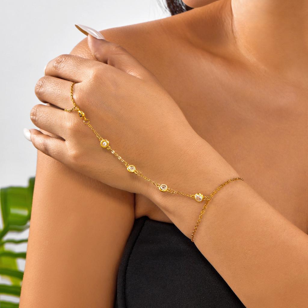 Fashionable Adjustable Bracelet With Zircon Decoration For Travel Gift