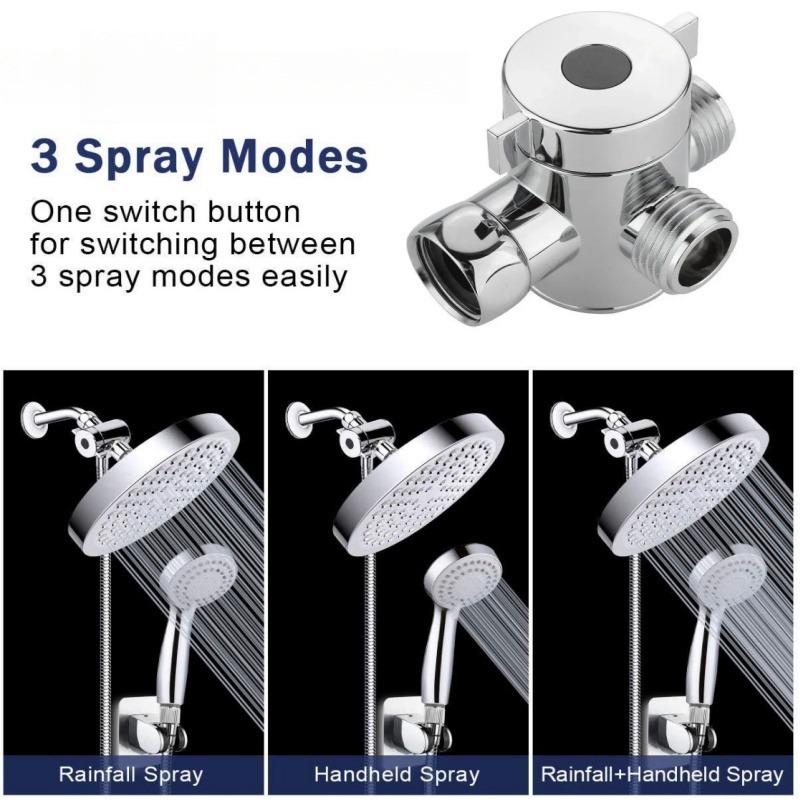 Diverter Valve G1/2 Splitter 2 or 3 Way Water Separator Shower Tee Adapter Adjustable Faucet Switcher Bathroom Toilet Accessory