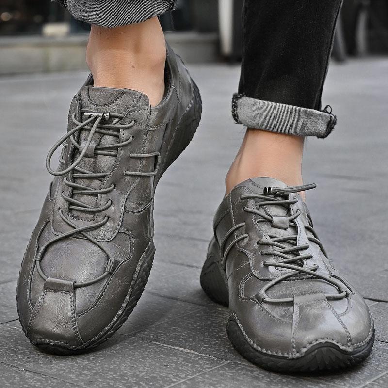 Fashion Shoes Men Leather High Quality Handmade Leather Shoes Men Lace Up Work Comfortable Casual Shoes Loafers Men Zapato De Hombre