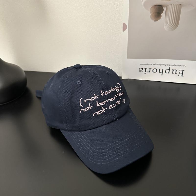 Letter Embroidery Purple Cap Summer New Women's Big Head Circumference Sunshade Sun Protection Versatile Baseball Cap