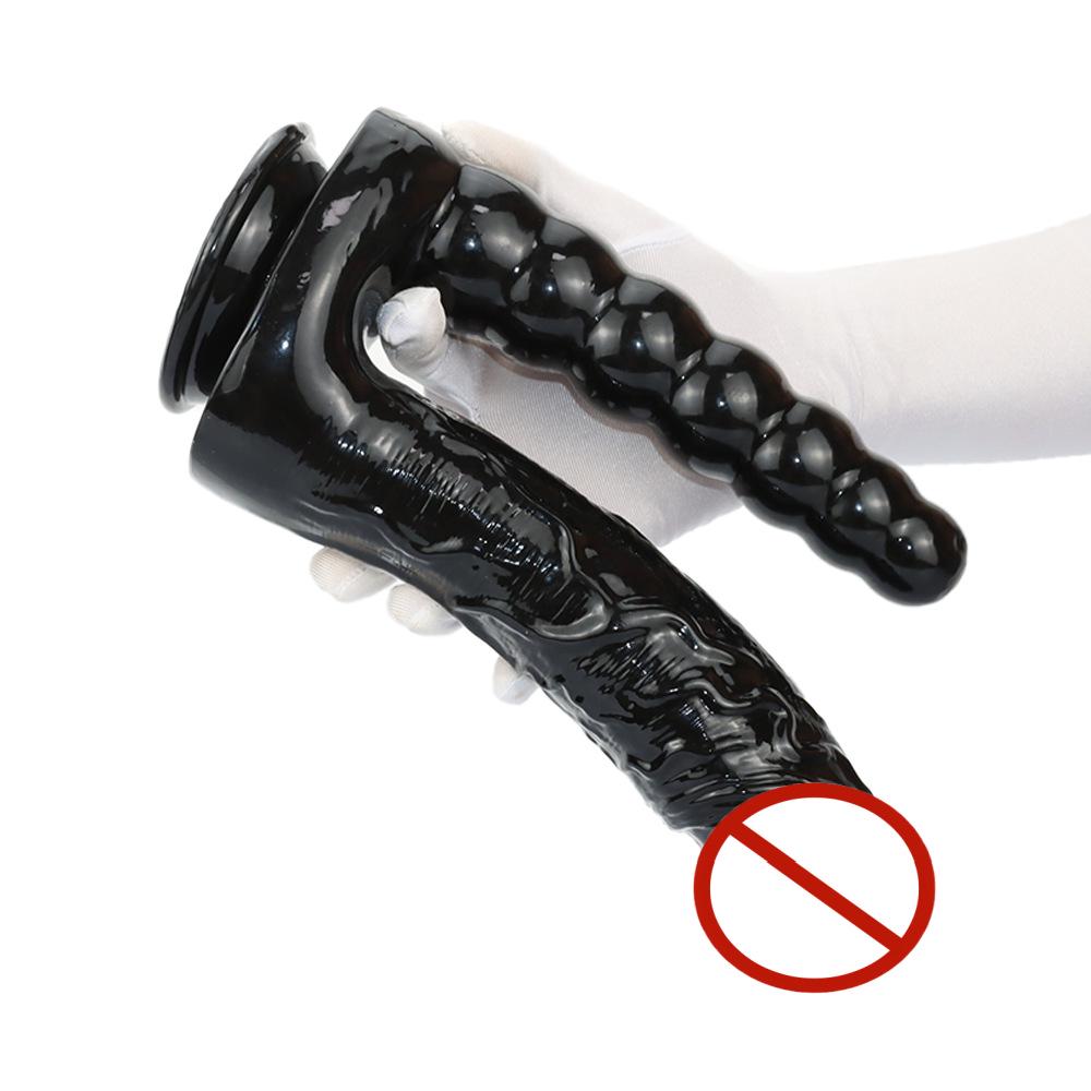 Female Double-Headed Phallus & Anal Plug, Large Vulva Perineum Stimulator for Lesbian Use