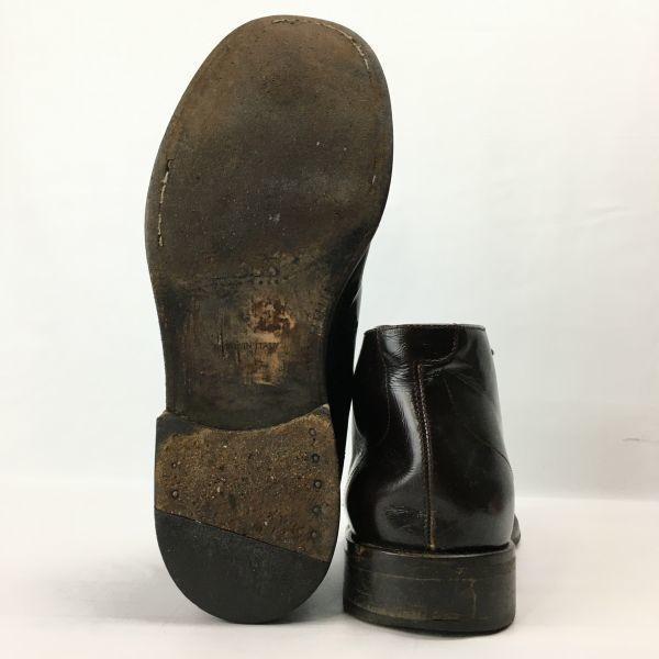 Vintage All Leather HUGO BOSS Chukka Boots Size 25.0 Made in Italy Dark Brown(USED)