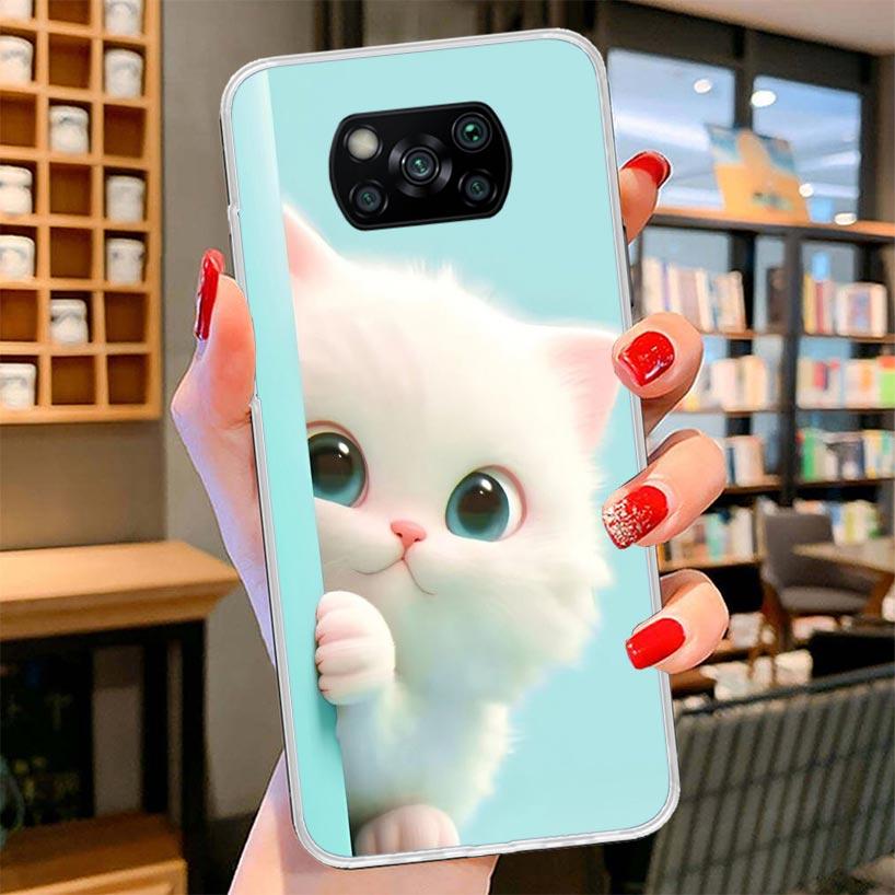 Cat Cute Kitten Cartoon Cover Phone Case For Xiaomi Poco F7 Ultra X7 X6 X5 Pro M7 Redmi 15C 15 13C 13 12C 12 10C 10 9A 9C 9T 9 S