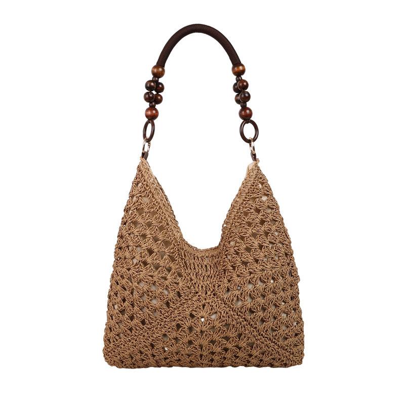 

Seaside vacation beach bag straw bag women s 2025 new commuter woven shoulder tote bag versatile handbag хаки