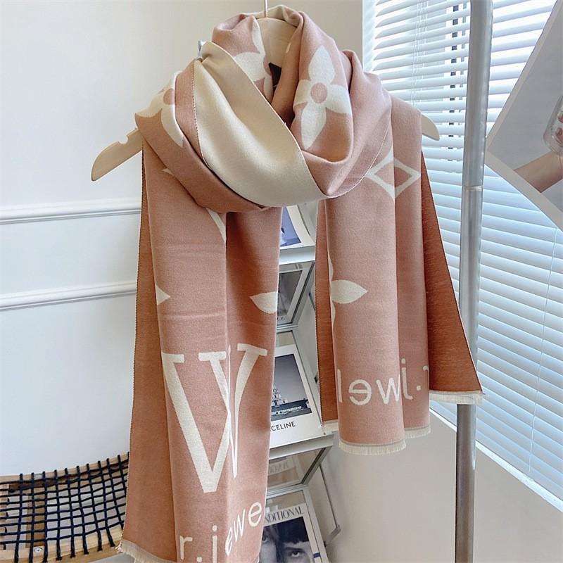 Winter-Imitat-Kaschmirschal Damen Herbst- und Winter-verdickter Fransen-Schal Zweifach verwendbar Warm und vielseitig