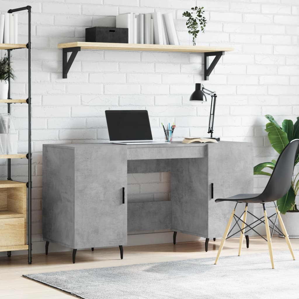 Desk Concrete Grey 140x50x75 cm Wood Based Panel