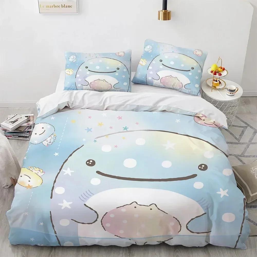 Anime Kawaii Cartoon Sumikko Gurashi Bedding Set Duvet Cover Sheet Printed Pillowcase Bed Full Queen King Size Comforter Bedroom