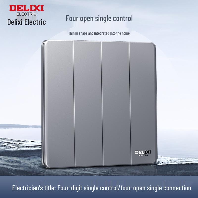 DELIXI 16A Wall Switch Socket for Air Conditioner & Computer, Household Panel, 86 Type, Starry Sky Gray.