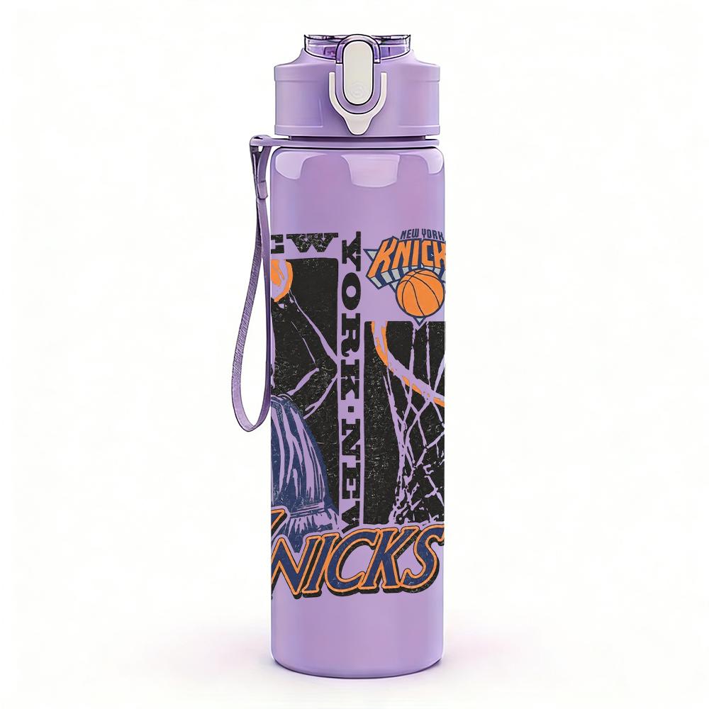 1PC Nicks Band Female Figure Collage Print 750ml Colorful Plastic Sports Water Bottle Leakproof Pop Up Lid with Straw for Outdoor Work Home Use