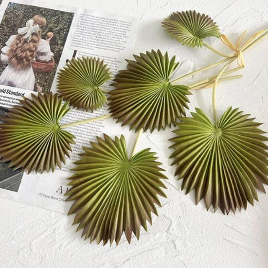Artificial Leaf No-Maintenance Long-Lasting Freshness Realistic Fan-Shaped Leaves High-Simulation Texture Fake Tropical Leaves Home Decor
