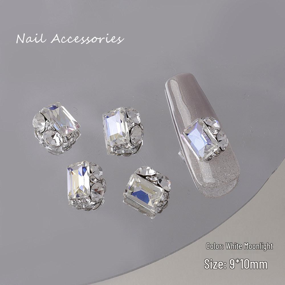 Luxurious Rectangular Crystal & Diamond Nail Art Decorations