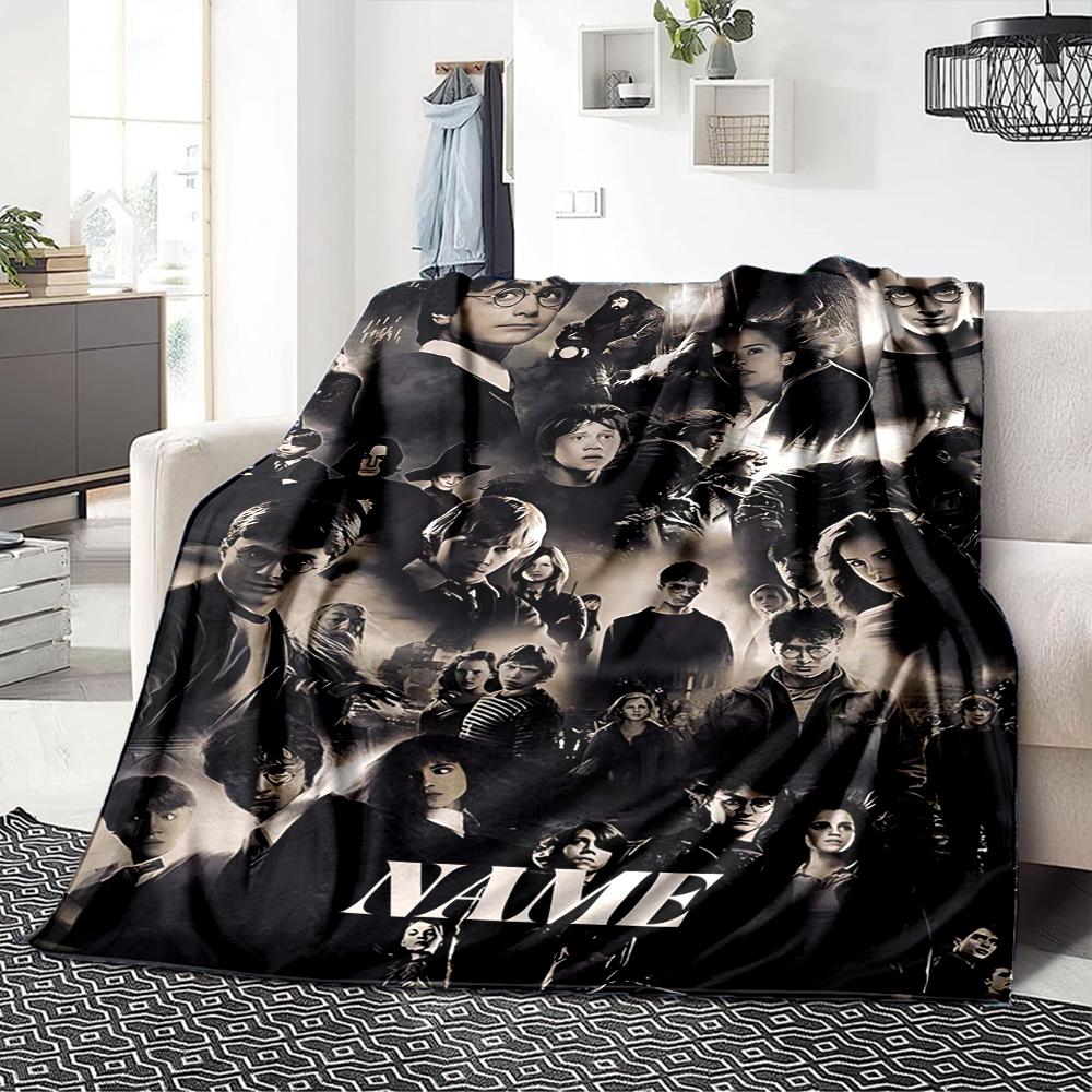 Custom Name "Harry Potter Adventure" Blanket for Couch & Bed, Plush Cozy Fuzzy Blanket Super Soft & Warm Blankets for Fall and Winter. 090867