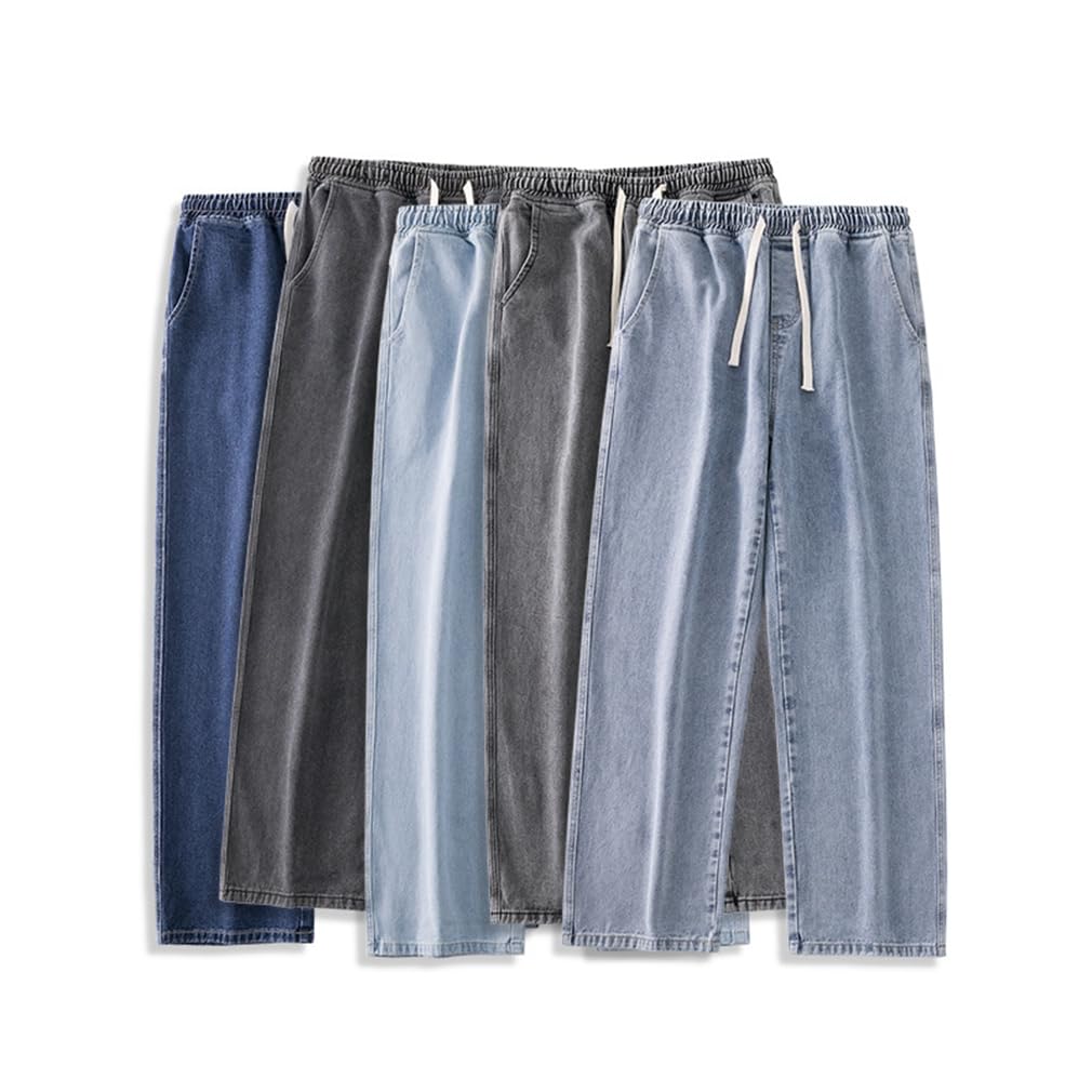 BARYPORY Loose Fit Wide Leg Eternal Cycle Wide Leg Denim Loose Baggy Perfect for and Fall Men's Jeans, Pants, Fit, Jeans, Spring, Summer, (XL, Gray)