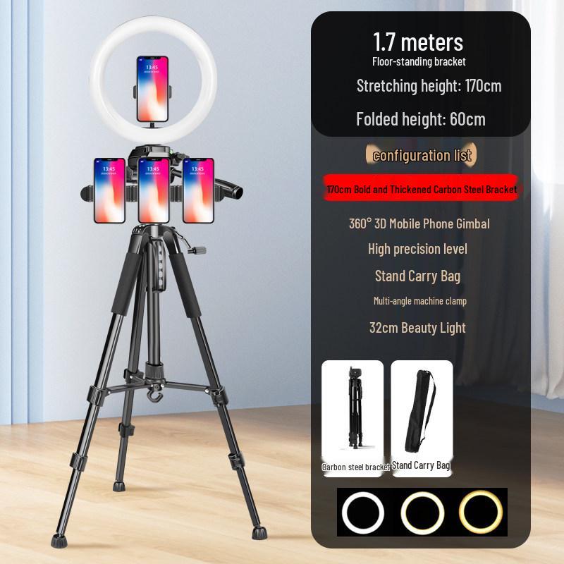 2024 Universal Phone Holder with Fill Light for Live Streaming and Outdoor Content Creators