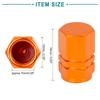 ACROPIX Tire Stem Valve Caps Dustproof Hexagon Universal Orange 8 Pcs