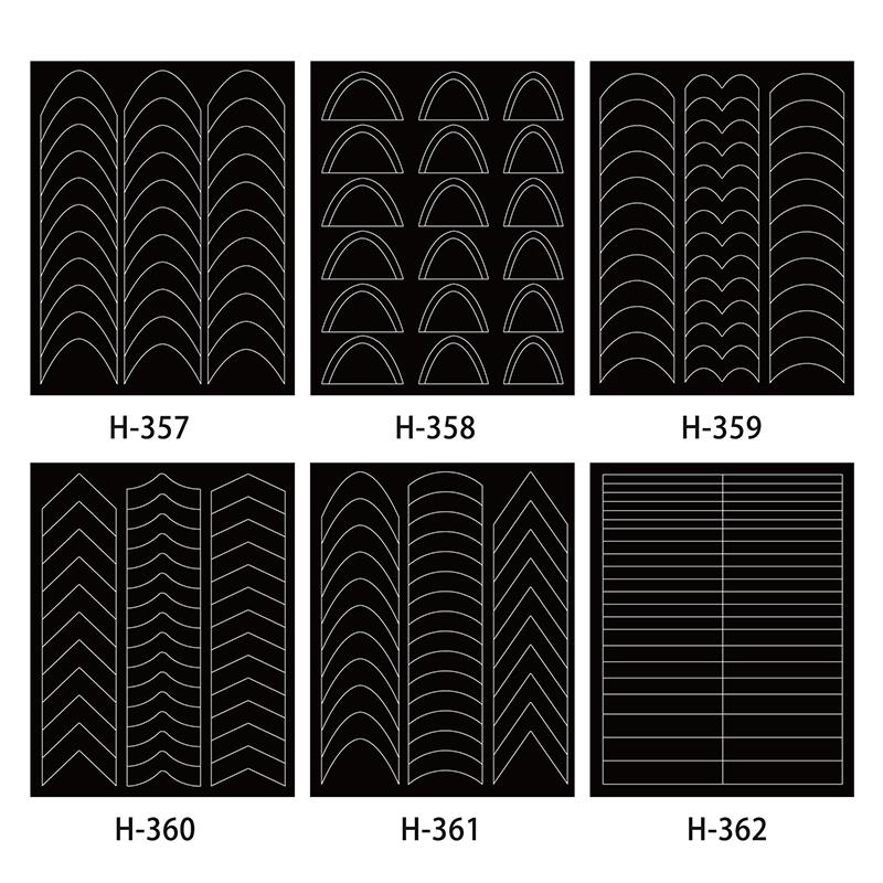 French Manicure Strip Nail Forms Fringe Tip Guides Sticker DIY Wavy Line Nail Art Tips Guides Stickers Stencil Strips Nail Tools