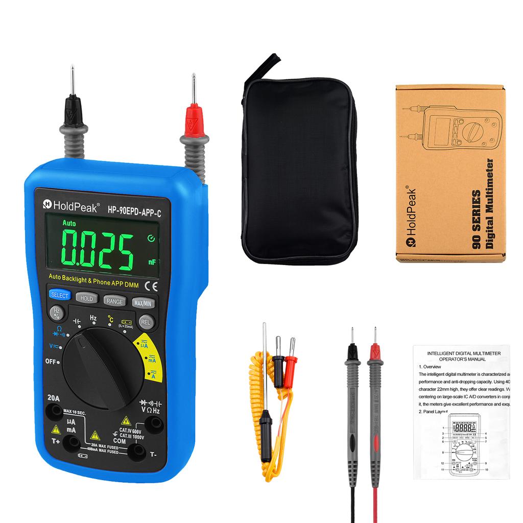 HP-90EPD-APP-C DIGITAL MULTIMETER,Real effective value automatic range digital multimeter with APP function,6000counts digit LCD
