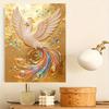 DIY Pearl Gem Golden Peacock Bird Shining Bead Craft Art Home Wall Ornament Simple Unframed Room Decoration Art Piece Modern Elegant Decor Gift