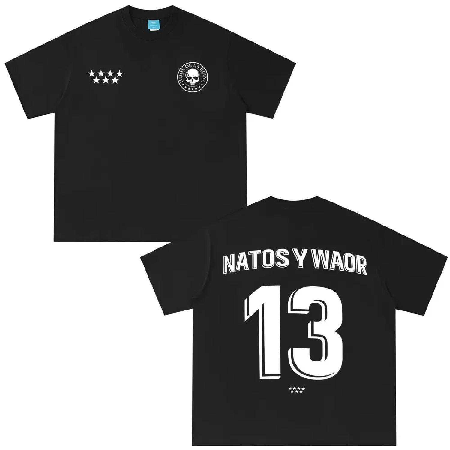 

Rapper NATOS WAOR Merch T Shirts Men s Women Clothing Vintage Hip Hop T-shirts High Quality 100% Cotton Casual Oversized T-shirt S