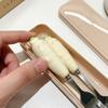 Stainless Steel Spoon Fork Chopsticks Set Ceramic Handle with Storage Box Carrot Spoon Fork Cartoon Portable Tableware Travel