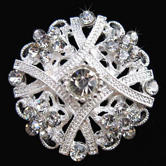 Korean-Style Alloy Small Flower Rhinestone Silver-Plated Lapel Brooch B635 Exquisite Jewelry