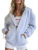 Women's Fashion Hooded Cardigan Sweatshirt: European & American Style, Casual Sports Jacket with Plus Velvet.