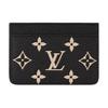 Louis Vuitton Logo Embossed Soft Grain Cowhide Card Holder Women Accessories Black M81022