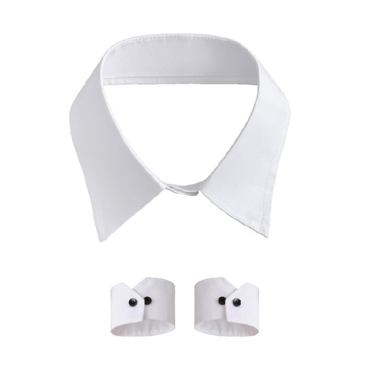 Fashion Versatile Wristband and Detachable Collar Set Shawl Versatile Lapel Detachable Collar Shawl for Dress Shirt