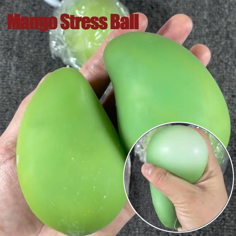 Hot Sale Handmade Crispy Mango Stress Ball Squeeze Toy, Color-Changing Mango Squishy Fidget Ball, ASMR Sensory Stress Relief Toy