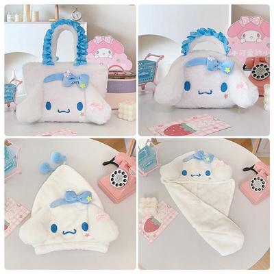 Cinnamoroll Bento Handtasche & Make-up Tragetasche mit Duschhaube, Kopftuch & Gesichtstuch