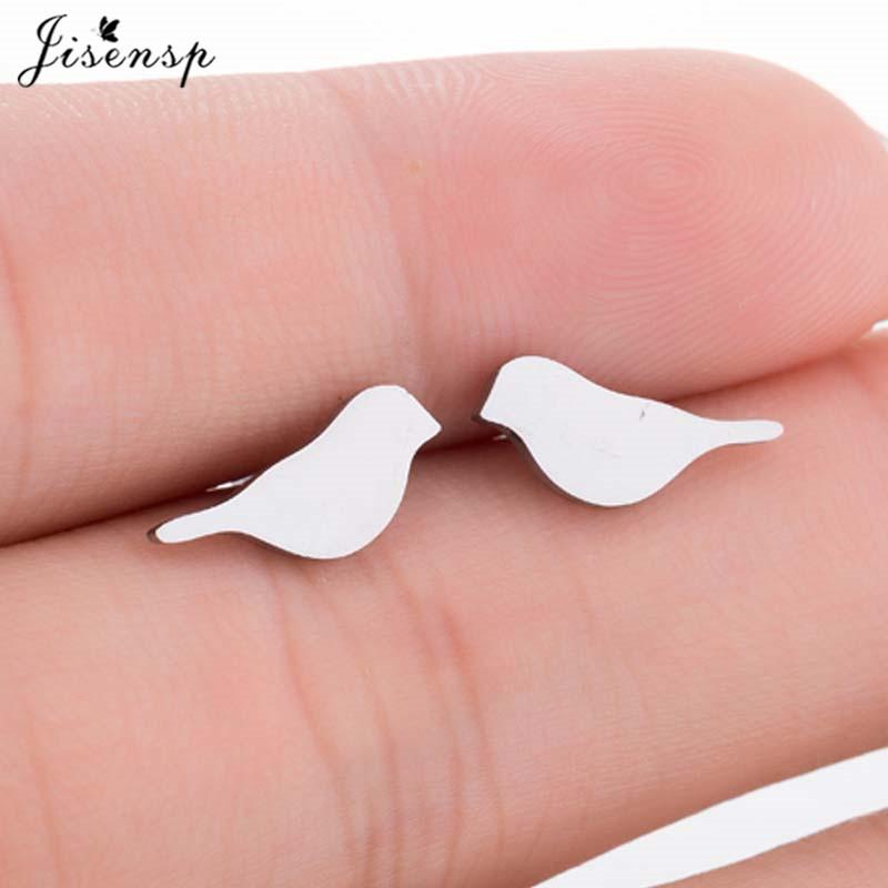 Multiple Mini Stainless Steel Bird Jewelry Earrings  Trend For Women Girls Cute Crane Parrot Bee Hummingbird Studs oorbellen