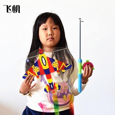 Children'S Kite Small Horn Handheld Fishing Rod Children'S Outdoor Cartoon Butterfly Swallow High Quality Easy To Fly